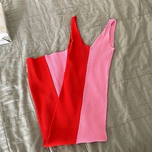 Staud two tone dress.